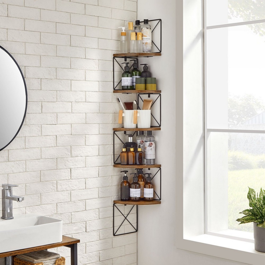 SNAKE Corner Wall Shelf Brown/Black