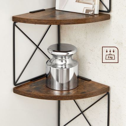 SNAKE Corner Wall Shelf Brown/Black