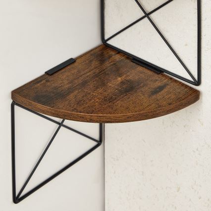 SNAKE Corner Wall Shelf Brown/Black