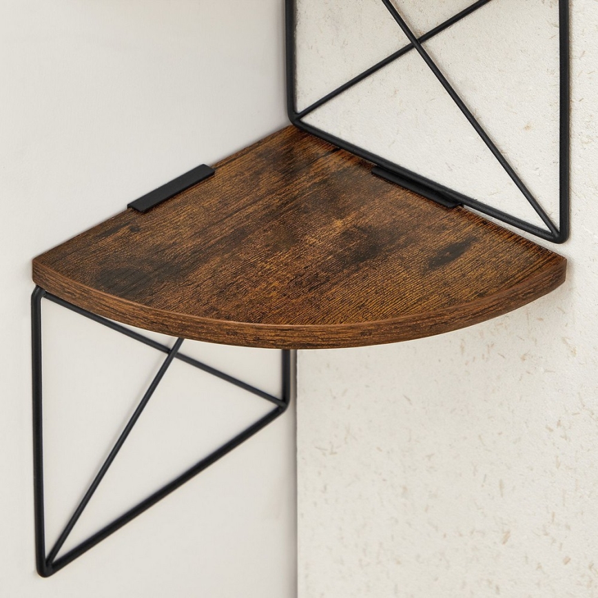SNAKE Corner Wall Shelf Brown/Black