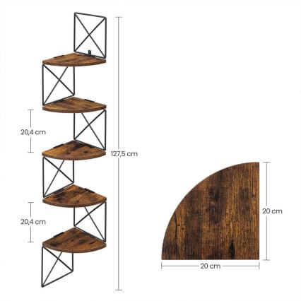 SNAKE Corner Wall Shelf Brown/Black