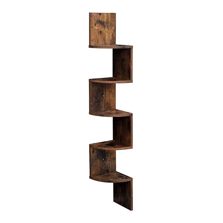 SNAKE Corner Wall Shelf, Brown