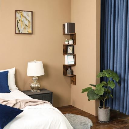 SNAKE Corner Wall Shelf, Brown