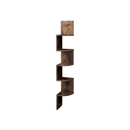 SNAKE Corner Wall Shelf, Brown