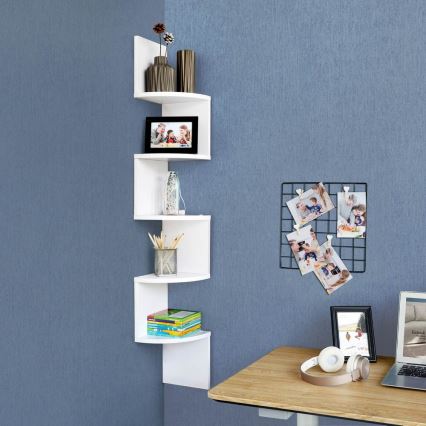 SNAKE Corner Wall Shelf, White