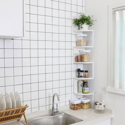 SNAKE Corner Wall Shelf, White