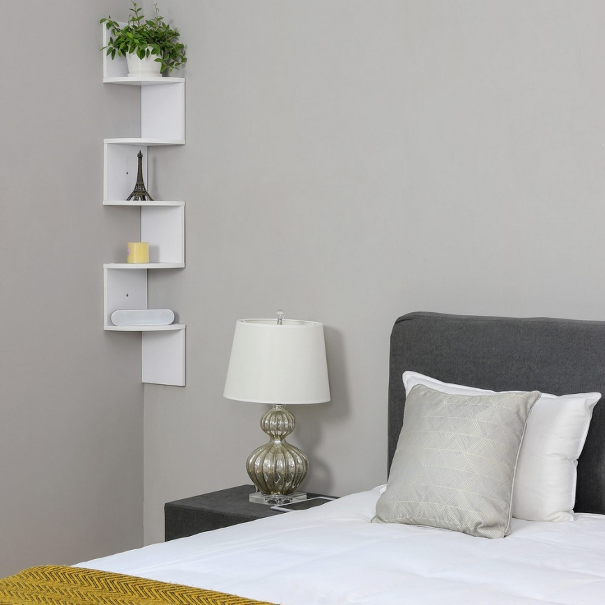SNAKE Corner Wall Shelf, White