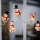 Snowman LED string lights with suction cups, 6×LED, 2×AA, 1.2 m, warm white