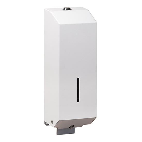 Soap dispenser 10 x 32 cm, stainless steel/white