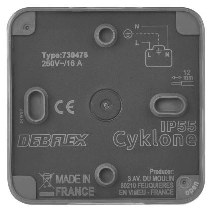 Socket for humid environment IP55