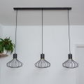 SOLANO cable-hung chandelier, 3 x E27 (15 W) 230 V, black/gold