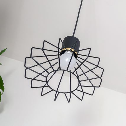 SOLANO cable-hung chandelier, 3 x E27 (15 W) 230 V, black/gold