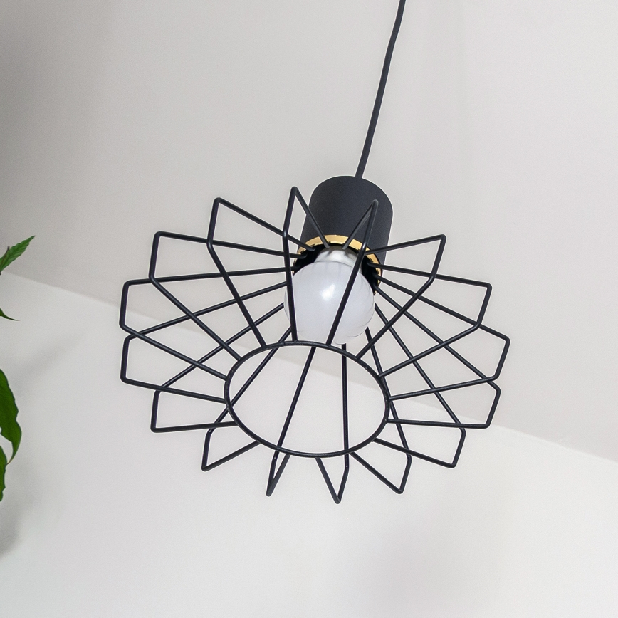 SOLANO cable-hung chandelier, 3 x E27 (15 W) 230 V, black/gold