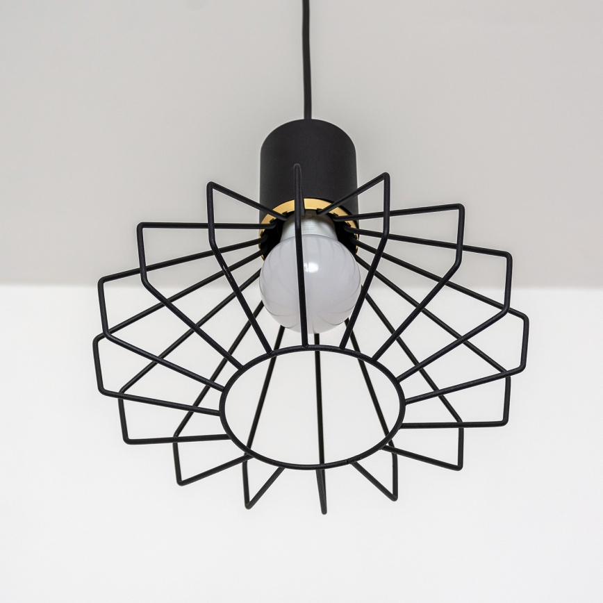 SOLANO cable-hung chandelier, 3 x E27 (15 W) 230 V, black/gold