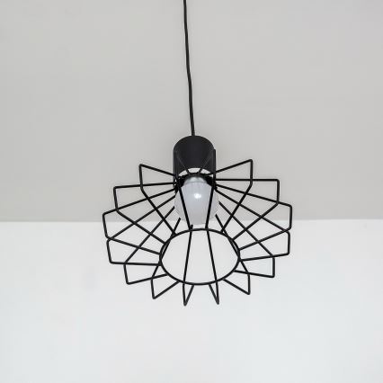 SOLANO Cable-Hung Pendant Light 3xE27/15W/230V Black/Glossy Chrome