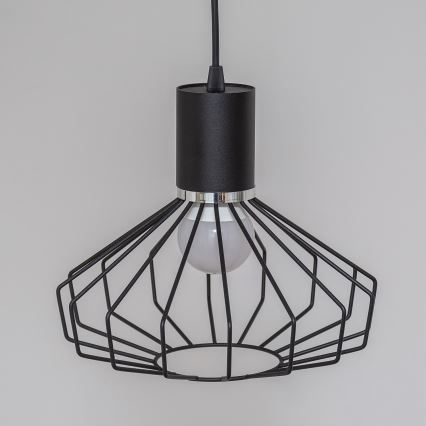 SOLANO Cable-Hung Pendant Light 3xE27/15W/230V Black/Glossy Chrome