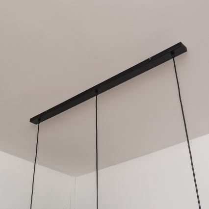 SOLANO Cable-Hung Pendant Light 3xE27/15W/230V Black/Glossy Chrome