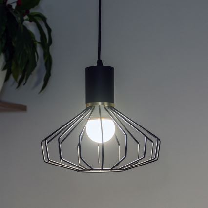 SOLANO Cable Pendant Light 1xE27/15W/230V Black/Gold