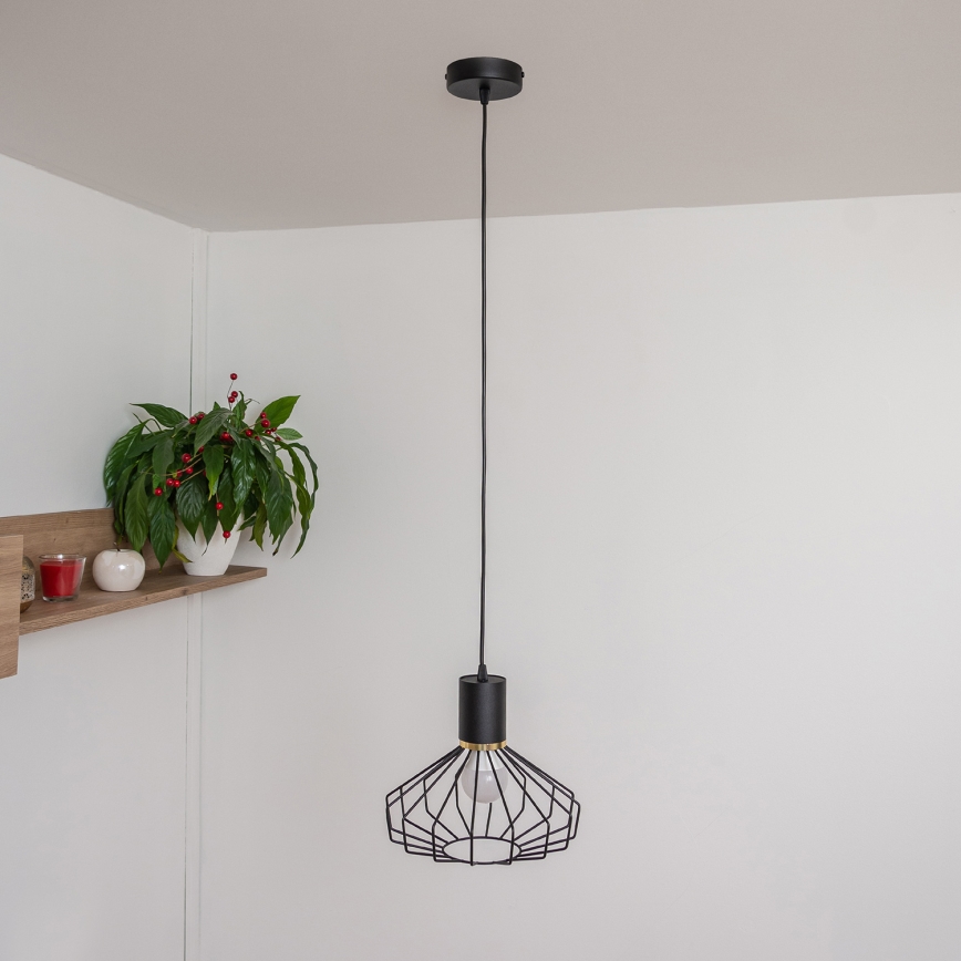 SOLANO Cable Pendant Light 1xE27/15W/230V Black/Gold