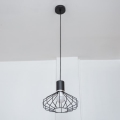 SOLANO cable-suspended pendant light 1xE27/15W/230V black/polished chrome