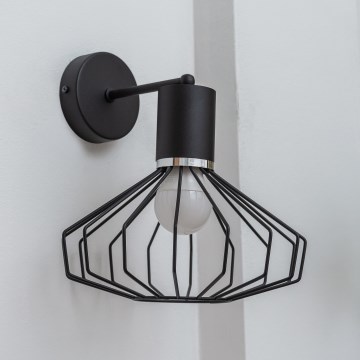 SOLANO Wall Lamp 1xE27/15W/230V Black/Glossy Chrome