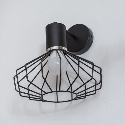 SOLANO Wall Lamp 1xE27/15W/230V Black/Glossy Chrome