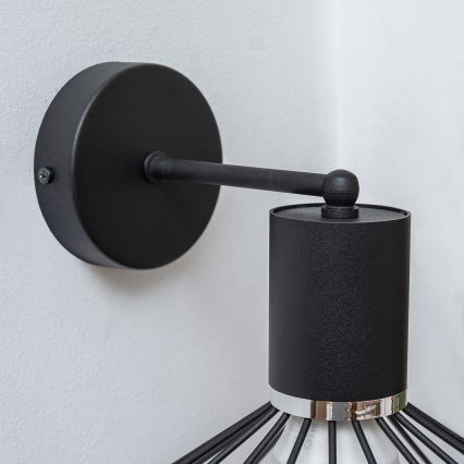 SOLANO Wall Lamp 1xE27/15W/230V Black/Glossy Chrome