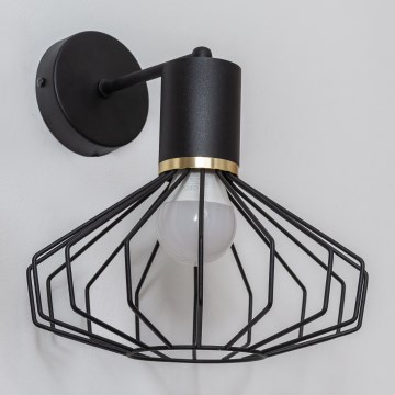 SOLANO Wall Lamp 1xE27/15W/230V Black/Gold