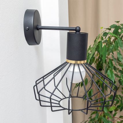 SOLANO Wall Lamp 1xE27/15W/230V Black/Gold