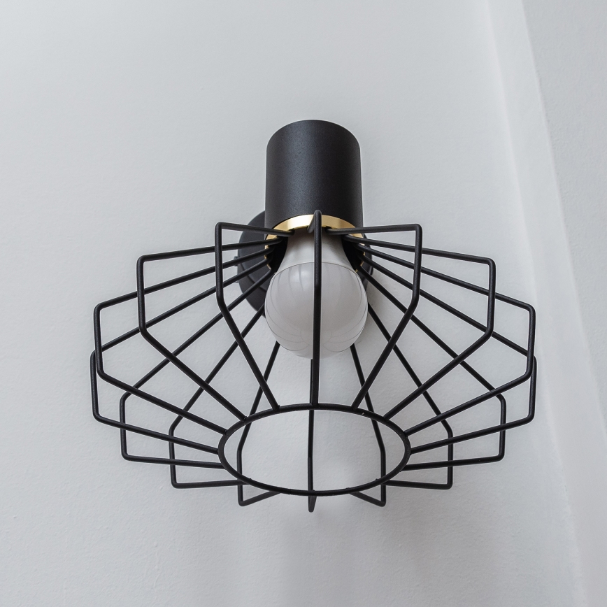 SOLANO Wall Lamp 1xE27/15W/230V Black/Gold