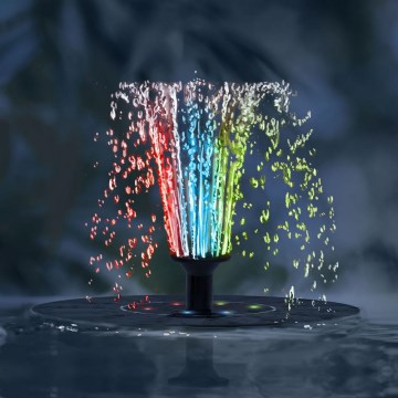 Solar fountain 2W/5V 1500mAh IP44 multicolor