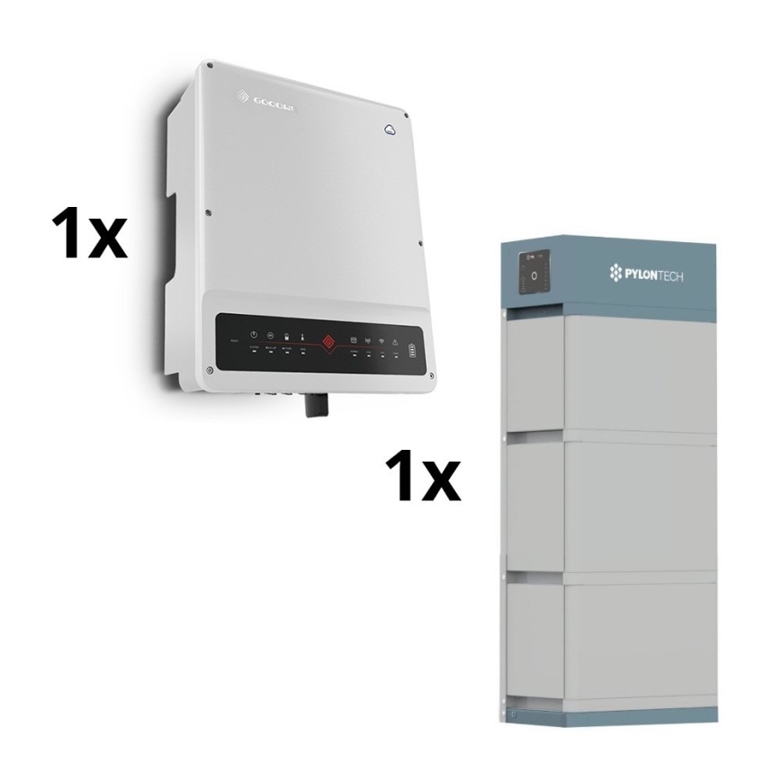 Solar kit GOODWE - 10kW GOODWE hybrid inverter 3p+10,65 kWh battery PYLONTECH H2
