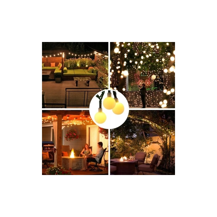 Solar LED Decorative String Light – 30 LEDs, 8 Modes, 500 mAh, 6.5 m, IP67, Warm White