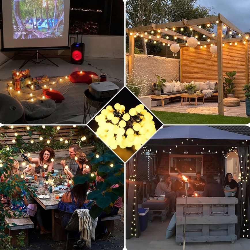 Solar LED Decorative String Light – 30 LEDs, 8 Modes, 500 mAh, 6.5 m, IP67, Warm White