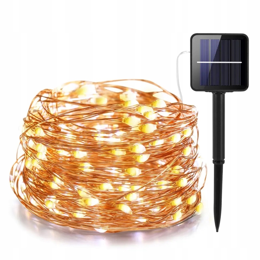 Solar LED Decorative String Lights 200 LEDs / 1.2 V / 800 mAh / 12 m / IP44 / Black
