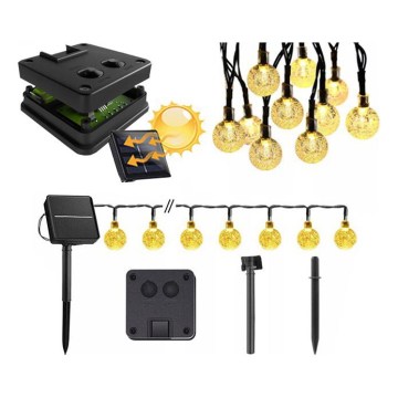 Solar LED Decorative String Lights, 30 LEDs, 8 Modes, 500 mAh Battery, 6.5 m, IP67, Warm White