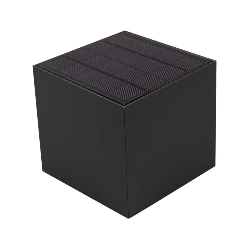 LED Solar Wall Light with Sensor, 9W/5V, 3000/4000/5000K, IP65, 2600 mAh, Anthracite