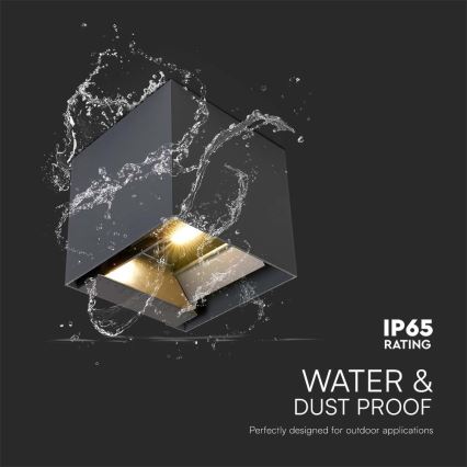 LED Solar Wall Light with Sensor, 9W/5V, 3000/4000/5000K, IP65, 2600 mAh, Anthracite