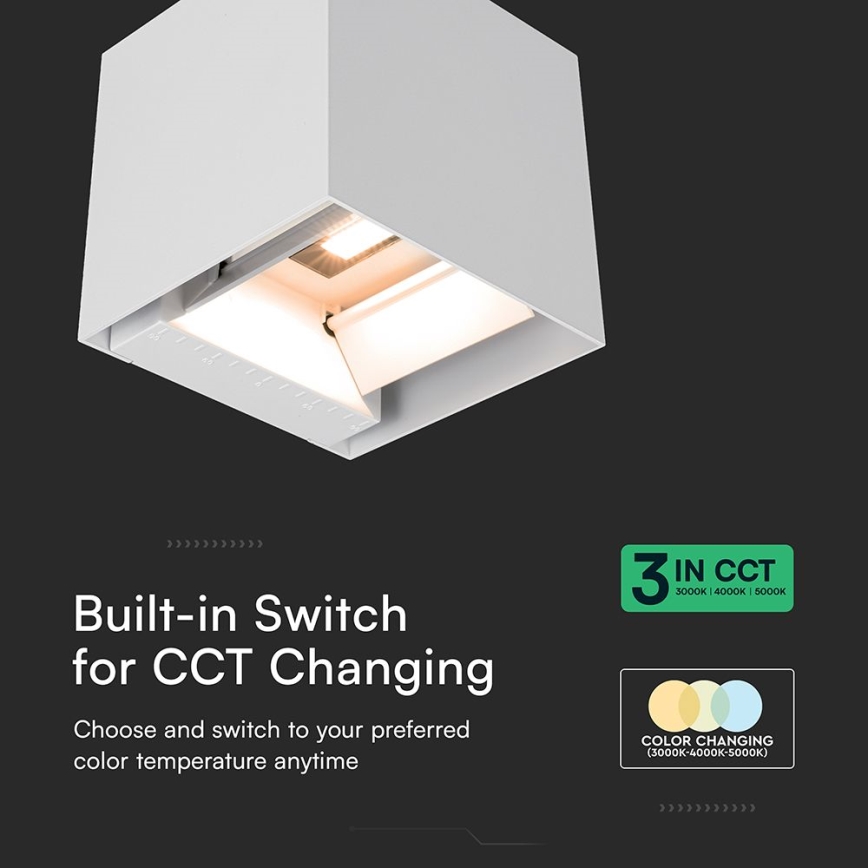 LED Solar Wall Light with Sensor LED/9W/5V 3000/4000/5000K IP65 2600 mAh White