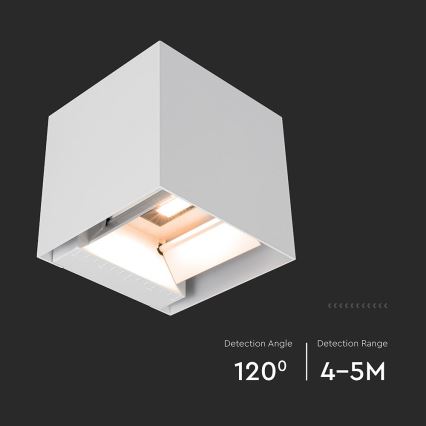 LED Solar Wall Light with Sensor LED/9W/5V 3000/4000/5000K IP65 2600 mAh White