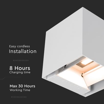 LED Solar Wall Light with Sensor LED/9W/5V 3000/4000/5000K IP65 2600 mAh White