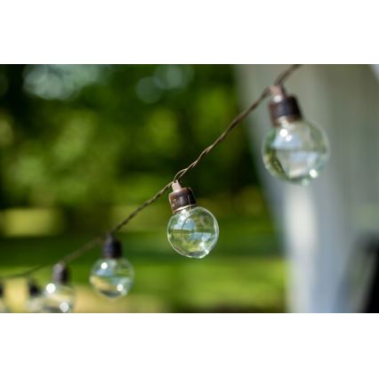 Solar-powered LED Decorative String Light, 20 LEDs / 8 Modes, 500 mAh, 7.6 m, IP67, Warm White