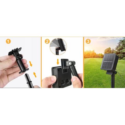 Solar-powered LED Decorative String Light, 20 LEDs / 8 Modes, 500 mAh, 7.6 m, IP67, Warm White