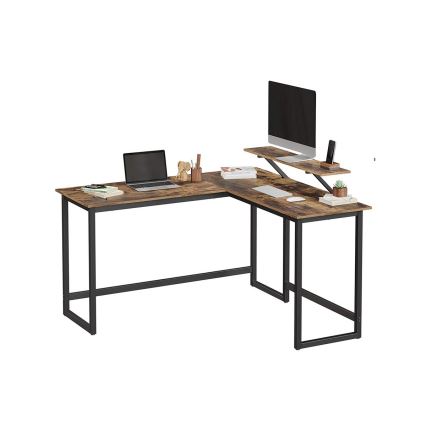 SOLEA Corner Desk, Brown/Black