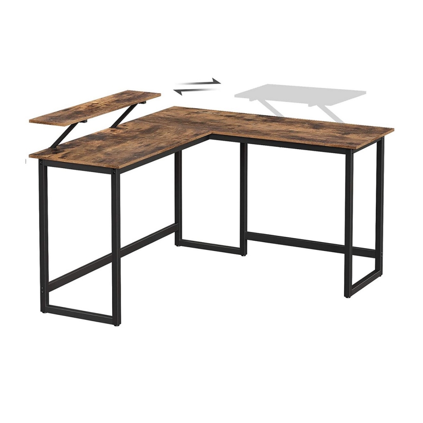SOLEA Corner Desk, Brown/Black