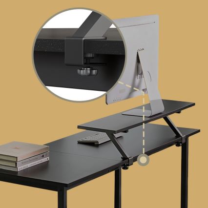 SOLEA Corner Writing Desk, Black