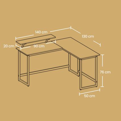 SOLEA Corner Writing Desk, Black