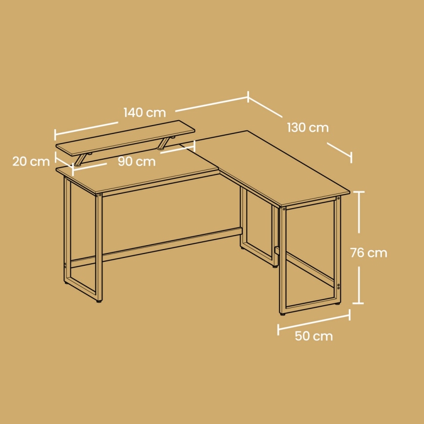 SOLEA Corner Writing Desk, Black