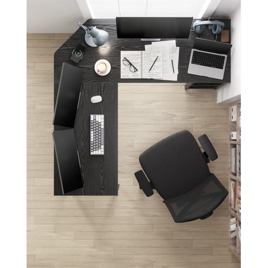 SOLEA Corner Writing Desk, Black