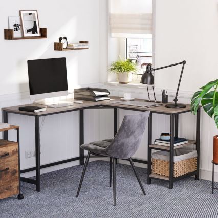 SOLEA Corner Writing Desk Brown/Black